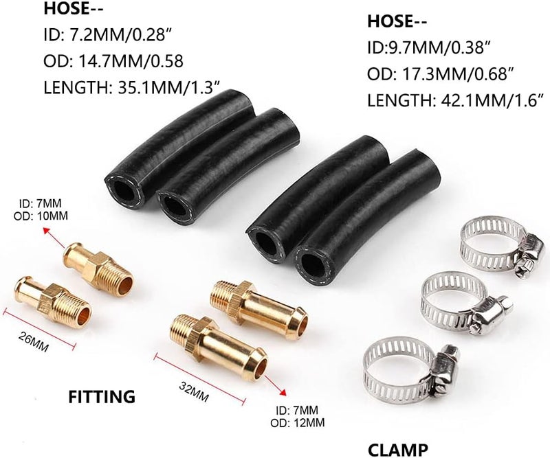 HTRACING 1-5 PSI Fuel Pressure Regulator Adjustable Manual Universal for Carburetor Carb Zinc Alloy FPR with 8MM 10MM (5/16" 3/8") Hose Fittings - Image 3